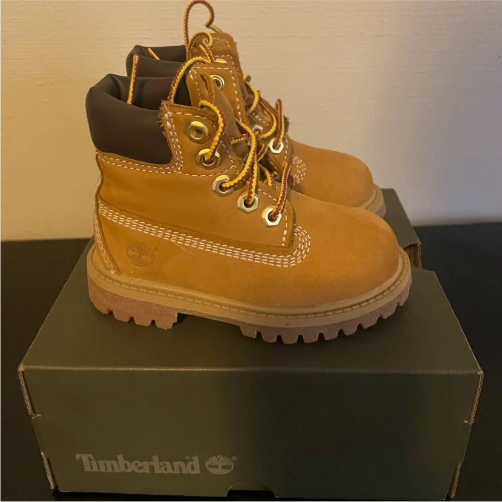 Timberland Kids Wheat Brown Leather Boots